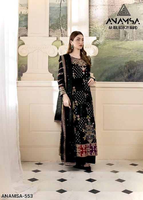 Anamsa 553 Faux Georgette Embroidery Pakistani Suit Wholesale Shop In Surat